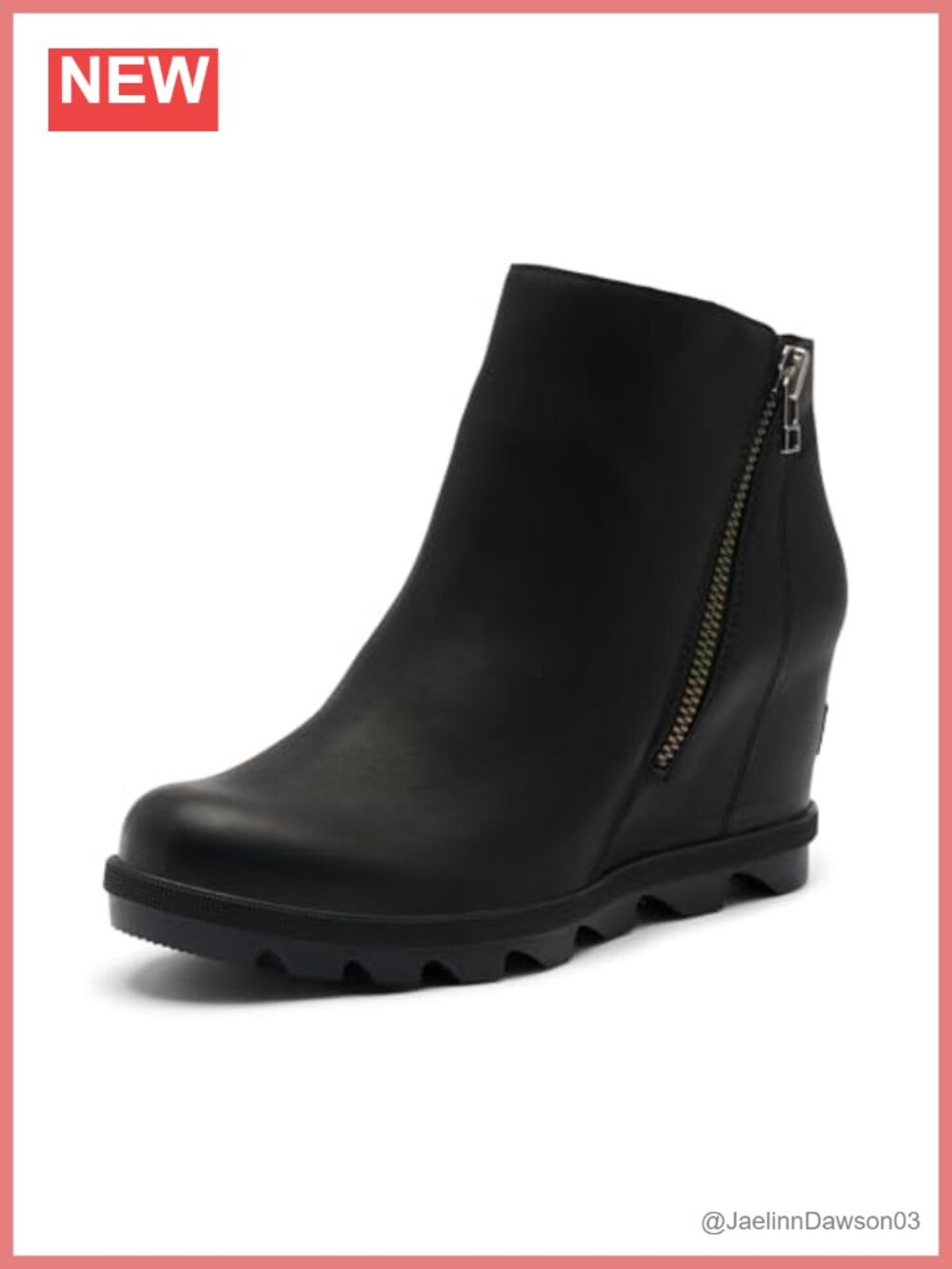 Sorel Leather Wedge Ankle Bootie with Zip Closure
